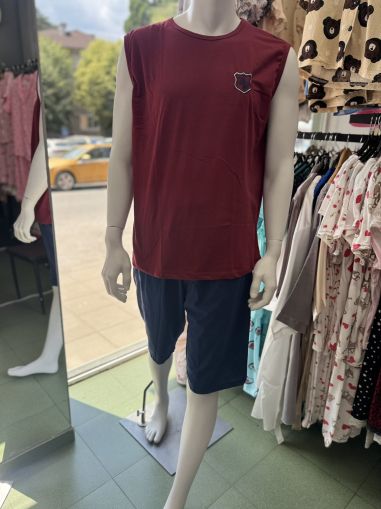 Мъжка пижама с потник и къси панталони